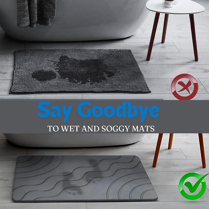 Stone Bath Mat – Quick Drying Diatomaceous Earth Bath Mat, Super Absorbent - Image 3