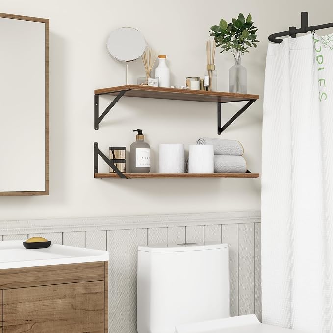 Fun Memories 27.5" W x10 D Floating Shelves, Large Wall Shelves 27.5 Inch Long - Image 2