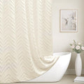 Extra Long 72 x 96 Cream Shower Curtain Boho Farmhouse Shower Curtain Tufted by TURKIO