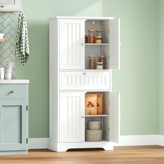 ChooChoo 51" H Tall Bathroom Floor Cabinet, Modern Bathroom Storage Cabinet - Image 7