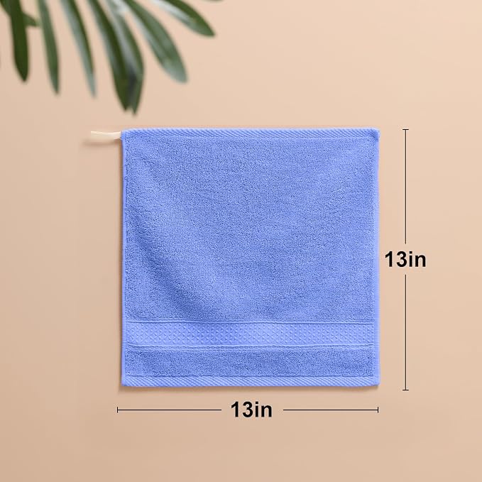 6 Pack 100% Cotton Washcloths Set, Highly Absorbent and Soft Feel Fingertip - Image 3