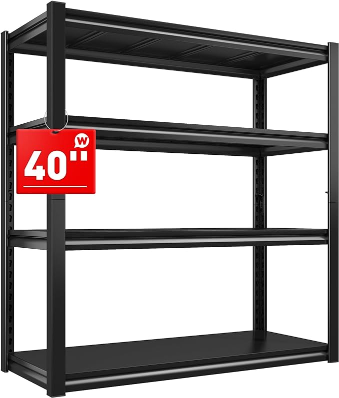 Raybee 40" W Garage Shelving, Storage Shelves 56.9" H, Metal Shelving Heavy by Raybee