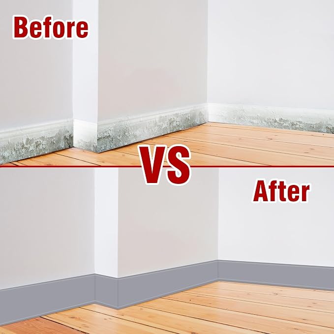Vinyl Baseboard Molding Trim 6 Inch x 60 Feet Peel and Stick Baseboard Trim - Image 4