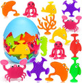 Toddler Suction Cup Bath Toys, Ocean Animal Bath Toys by Joosharkidz
