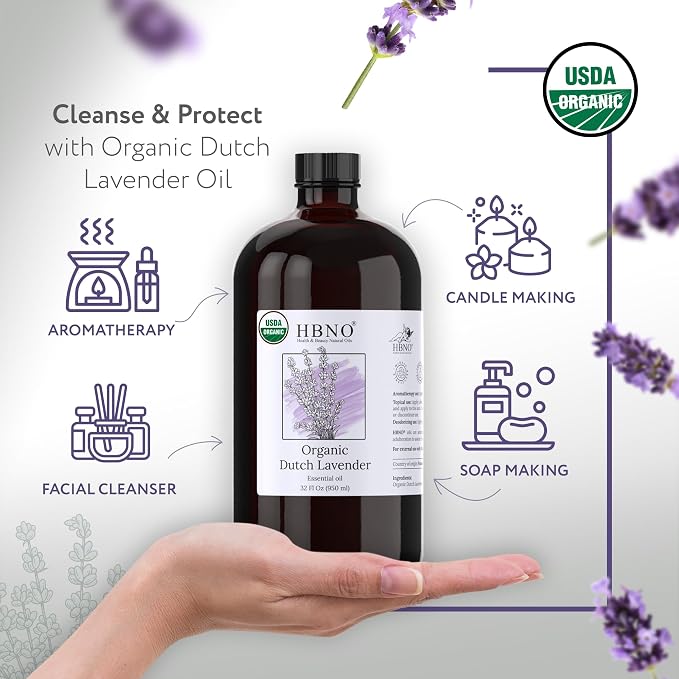 HBNO Organic Lavender Dutch Oil - 32 oz Large Size - Ideal - Image 2