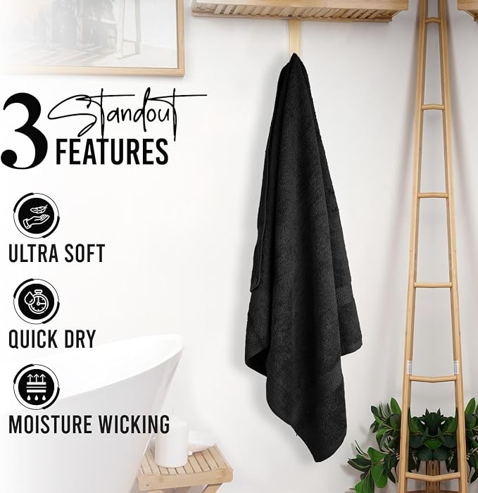 RIVERSIDE 100% Ring Spun Cotton Large Bath Towels Set of 4, 27 x 54 Inches – - Image 7