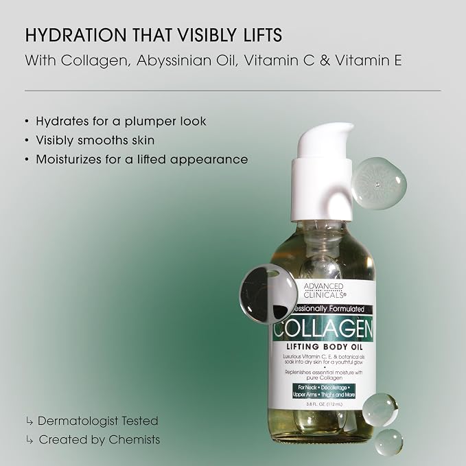 Advanced Clinicals Collagen Body Oil + Vitamin C Brightening Body Oil - Image 2