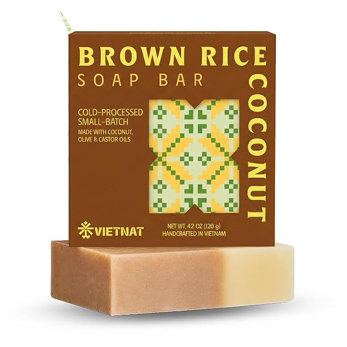 Brown Rice & Coconut Milk 2-in-1 Luxurious Natural Soap Bar | Gentle by VIETNAT