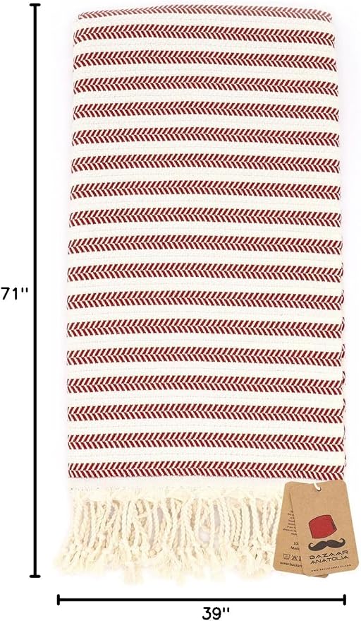 Bazaar Anatolia Turkish Beach Towel – 100% Cotton, Quick Dry, Sand Free Towel - Image 10