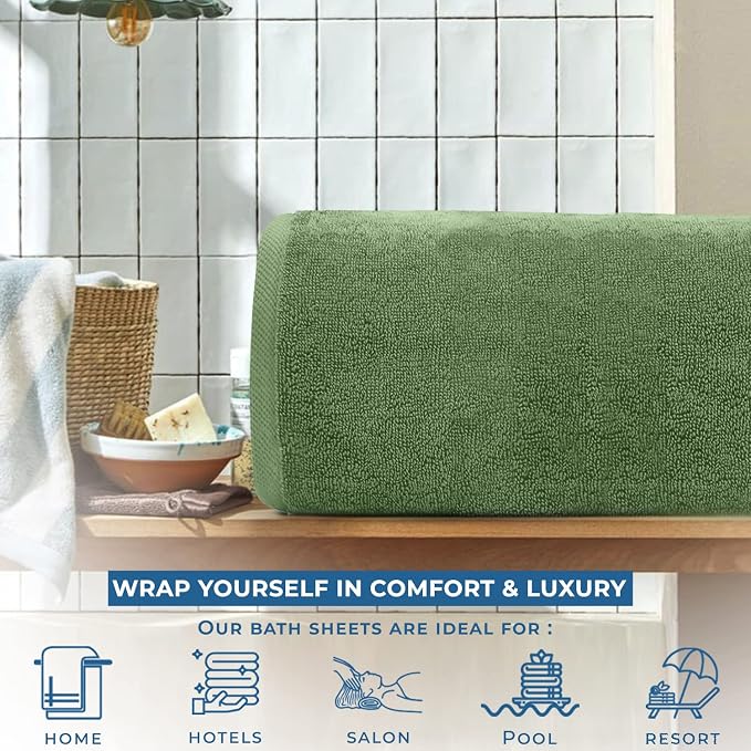 DAN RIVER Pack of 1 Bath Sheet 40x80 Inches, Extra Large Quick Dry Bath Towels - Image 5