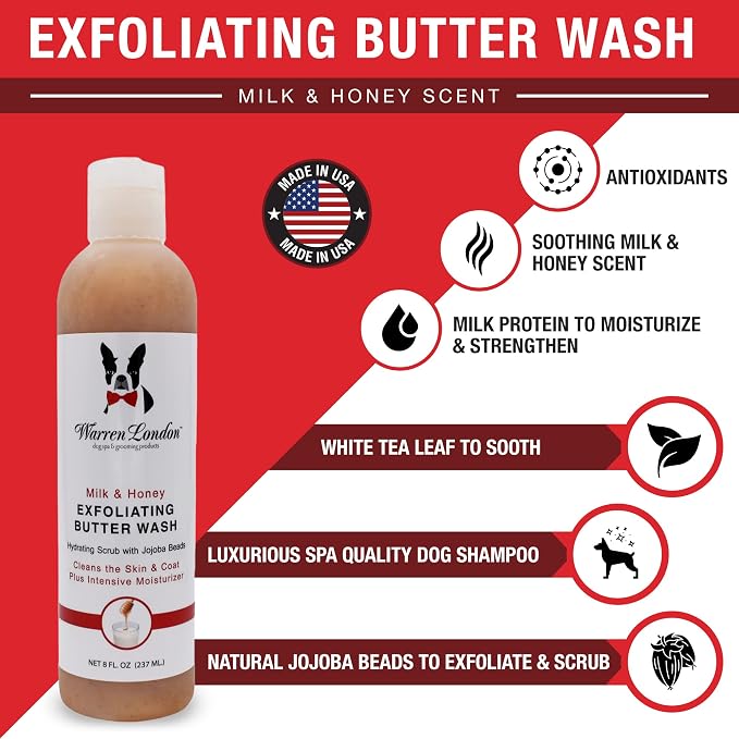 Warren London Exfoliating Butter Wash – Milk & Honey Dog Shampoo, 8 oz | Cleans - Image 2