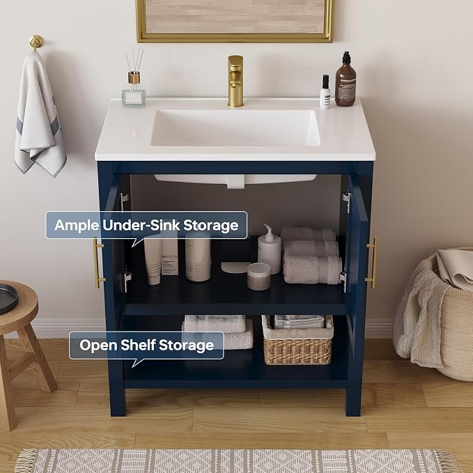 30 Inch Bathroom Vanity with Sink, Modern Undermount Bathroom Sink Cabinet with - Image 5