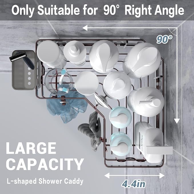 Shower Caddy Corner Organizer: 2Pack Adhesive Shower Shelf Essentials - Image 3