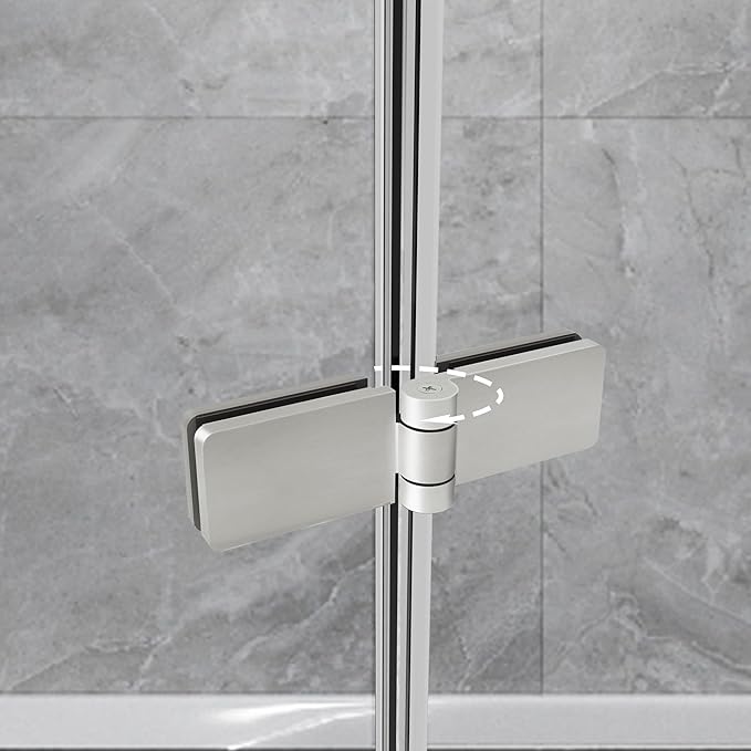 Bathroom Frameless Hinged Foldable Tub Door, Shower Glass Door 43 * 58” Shower - Image 3