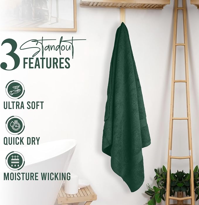 RIVERSIDE 100% Ring Spun Cotton Large Bath Towels Set of 4, 27 x 54 – Quick Dry - Image 7