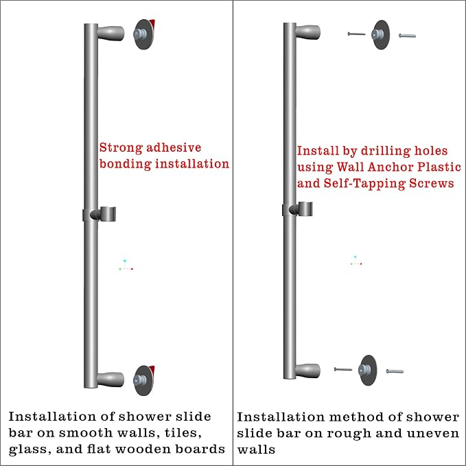 RRAJJ Shower Slide bar That is Installed by pasting or Punching - Image 4
