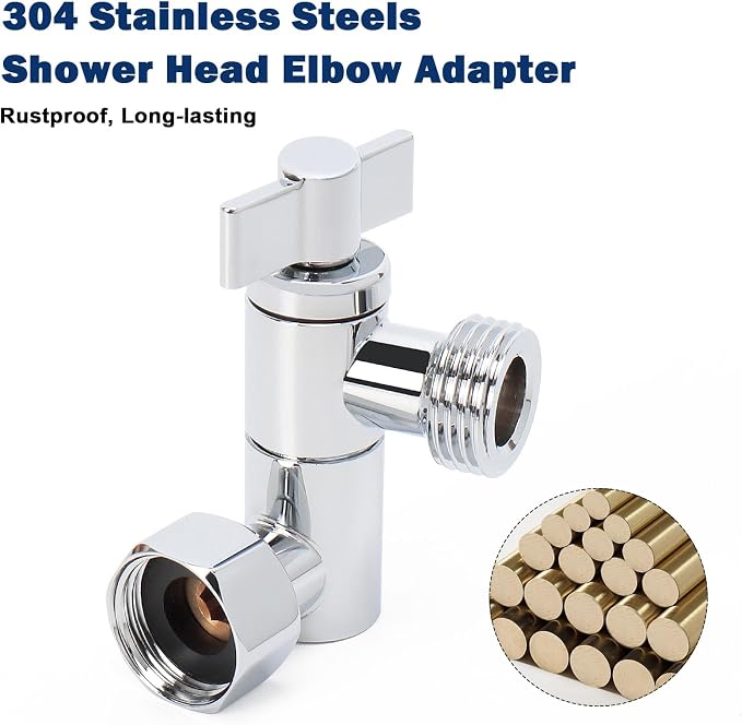 NearMoon Adjustable Shower Head Extension Adapter, SUS304 Stainless Steel - Image 3