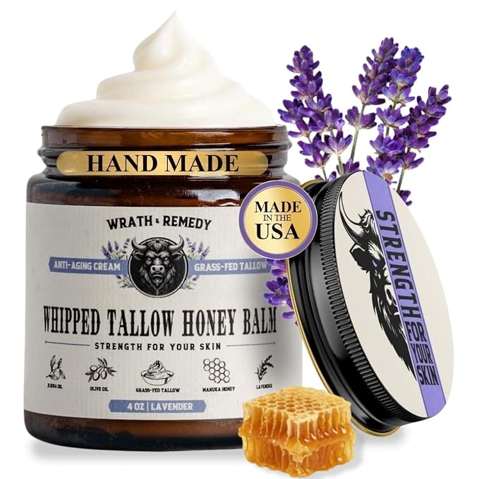 Organic Beef Tallow for Skin - 4 OZ — Grass Fed Beef Tallow for face + Body — by WrathRemedy