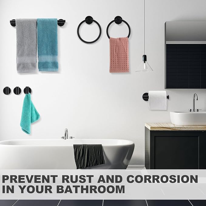 Blulu 20 Pcs Bathroom Hardware Set, Stainless Steel Towel Bar Set Includes 16 - Image 4