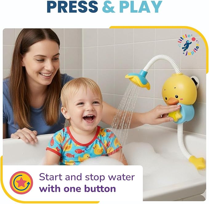 Yellow Duck Water Spray Suction Cup Toddler Bath Toy - Image 6
