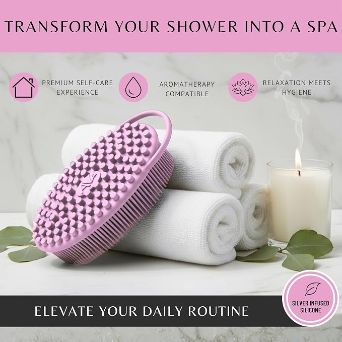 Silver Infused Silicone Body Scrubber Shower - Image 7