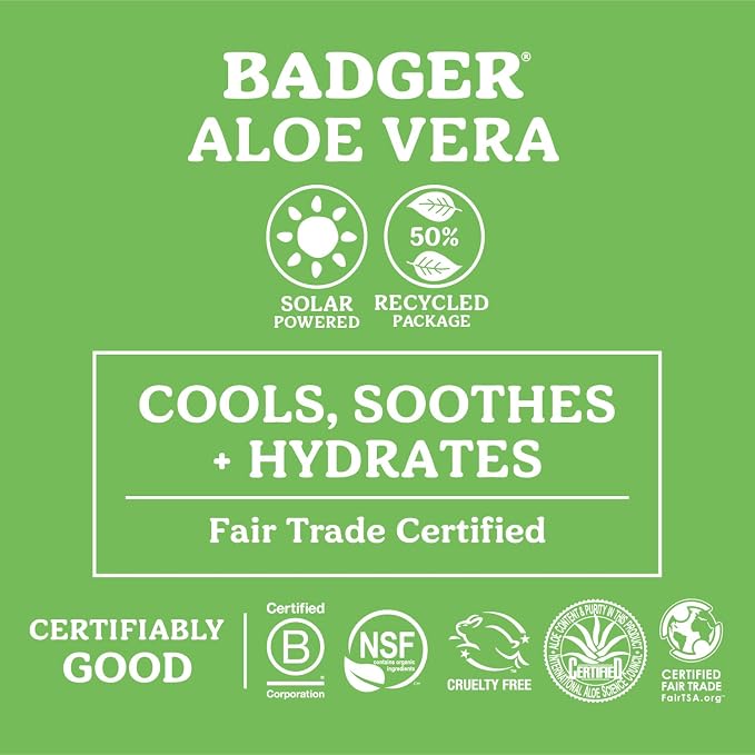 Badger Organic Aloe Vera Gel for Face & Body, 96% Pure Unscented Organic Aloe - Image 3