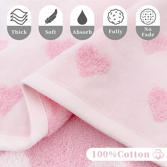 VOOVA & MOVAS Valentines Day Hand Towels 4-Pack, 100% Soft Cotton 18x28 Inch - Image 2