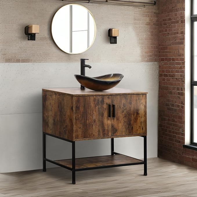 UEV Rustic Brown 36" Bathroom Vanity - Image 3