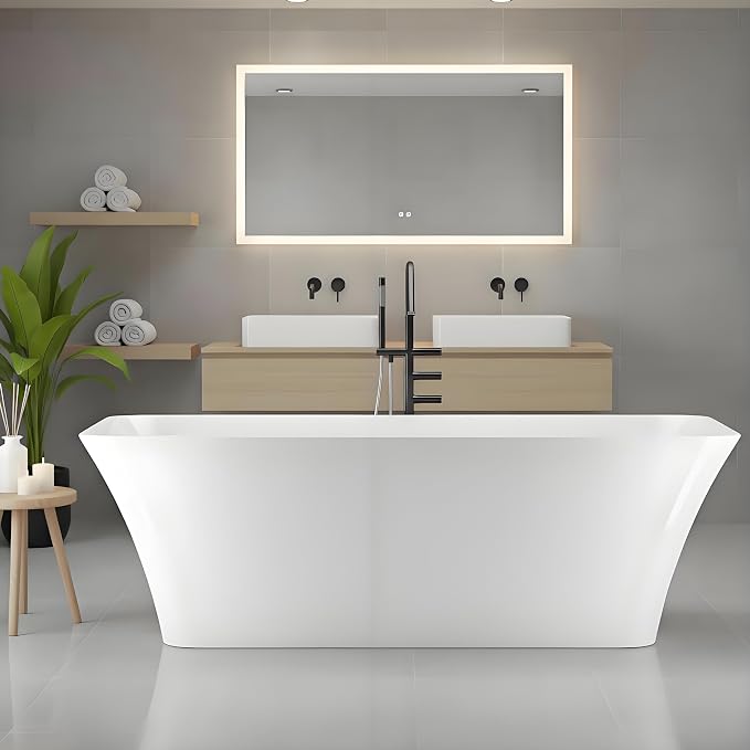 Freestanding Bathtubs 59 inch Acrylic Free Standing Soaking Tub by GarveeLife