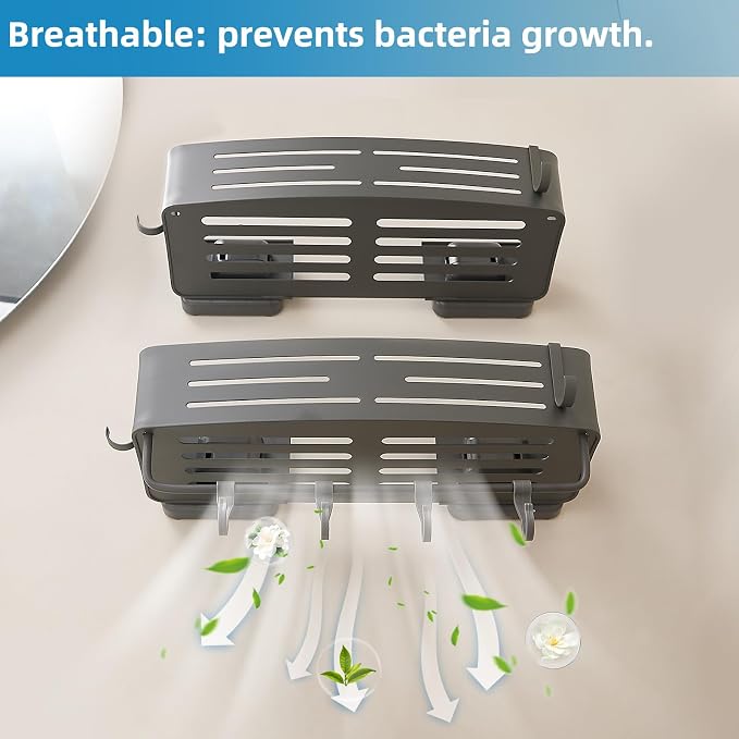 Shower Caddy Suction Cup, Space-Saving Shower Organizer Removable Storage Rack - Image 7