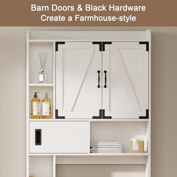 ChooChoo Over The Toilet Storage Cabinet, Farmhouse Bathroom Storage Cabinet - Image 3