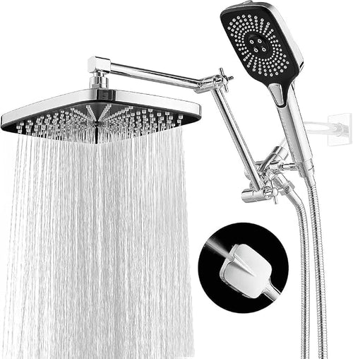 12 Inch Rain Shower Head with Handheld Spray Combo and Extention Arm, High by JcrobforBetterLife