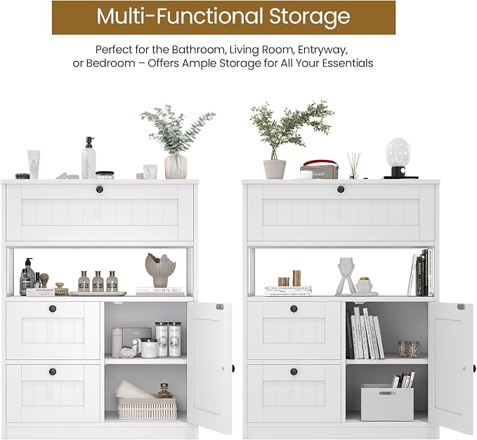 Bathroom Cabinet, Modern Bathroom Floor Storage Cabinet Organizer - Image 5