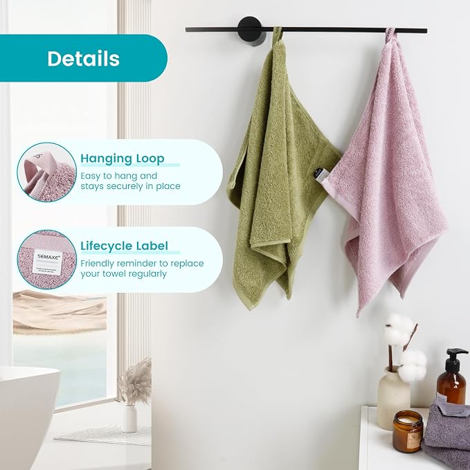 SEMAXE 12-Piece Family Bathroom Towel Set - Image 4