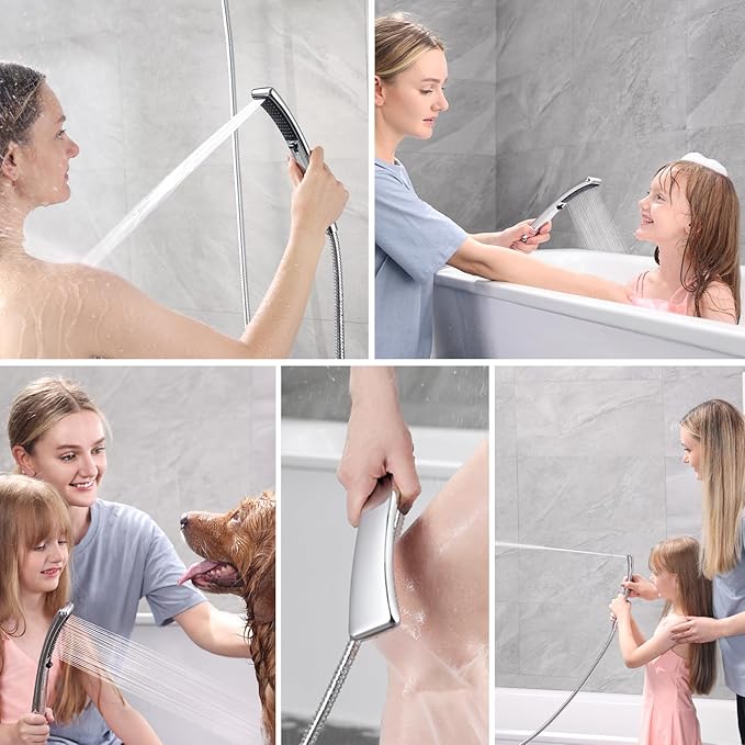 BRIGHT SHOWERS High Pressure Dual Shower Head Combo, Handheld Showerhead - Image 4