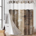 No Hook Brown Grey Painting Shower Curtain by Nesphy