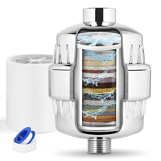 25 Stage Shower Head Filter for Hard Water, Shower Water Filter for Removing by AQUATREND
