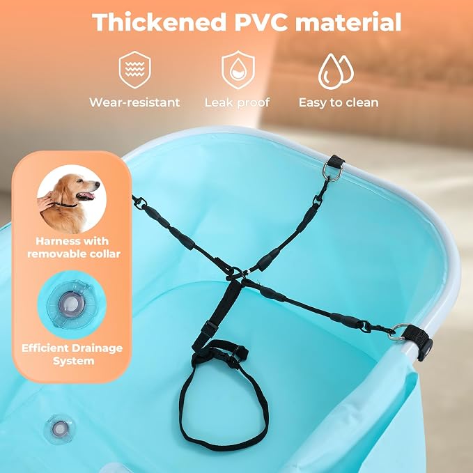 Elevated Portable Dog Bathtub, 5 Height Adjustable Dog Washing Station - Image 4