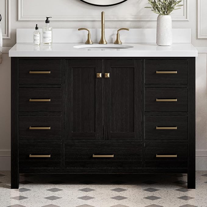 ARIEL Cambridge 49 Inch Single Oval Sink Bathroom Vanity by Ariel