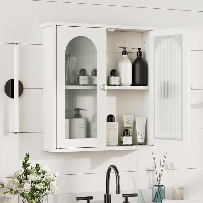 White Bathroom Wall Cabinet, Bathroom Cabinet Wall Mounted - Image 6