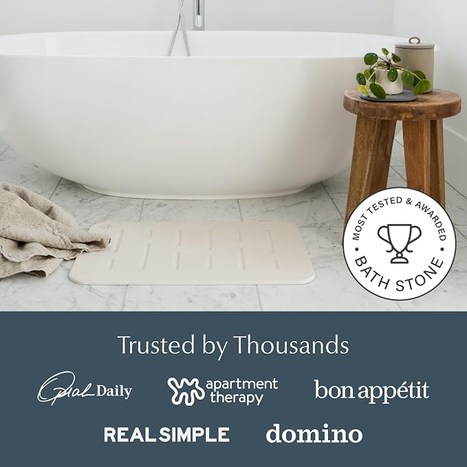 Dorai Home Bath Stone Mat 23.6"x15.4" – Luxury Diatomite Stone Mat, Rain - Image 7