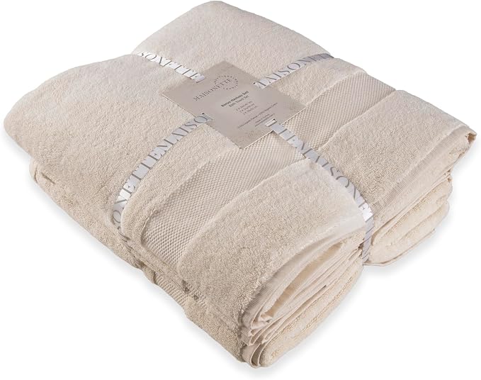 Maisonette Elegance 100% Organic Cotton Turkish Bathroom Towel Set, Soft & - Image 2