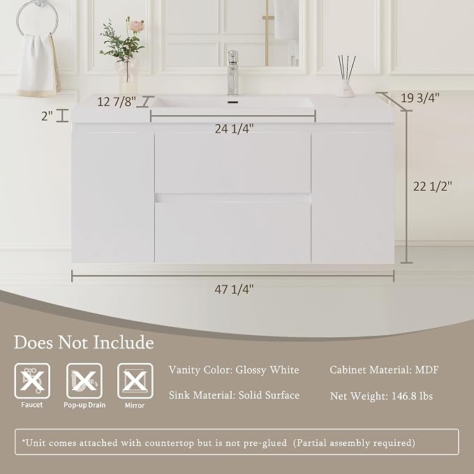 48" Floating Bathroom Vanity - Image 2