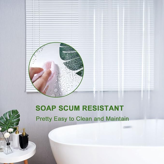 AooHome Clear Shower Curtain Liner -8G EVA Heavy Duty Water Repellent Shower - Image 6