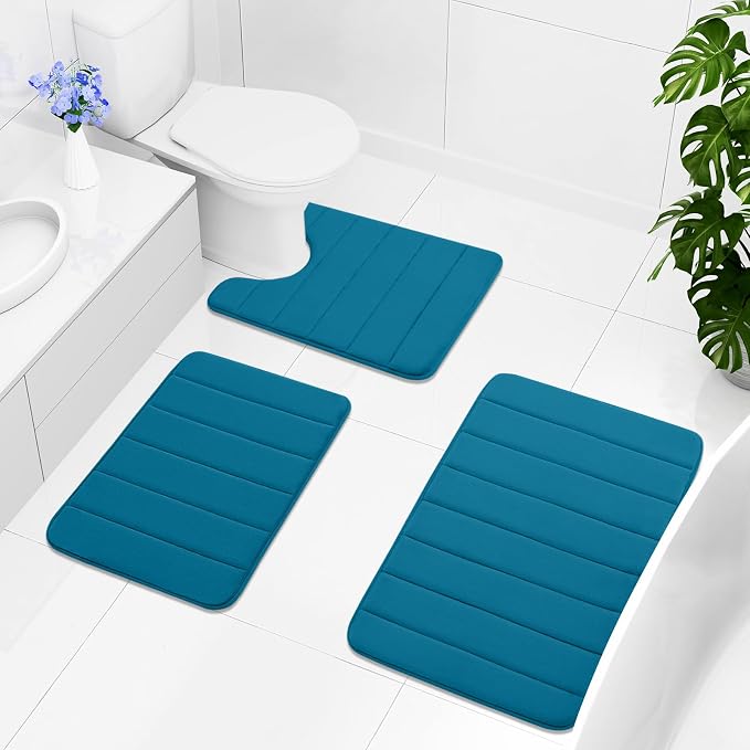 Buganda Memory Foam Bath Mat, Ultra Soft and Non-Slip Bathroom Rugs, Water - Image 9