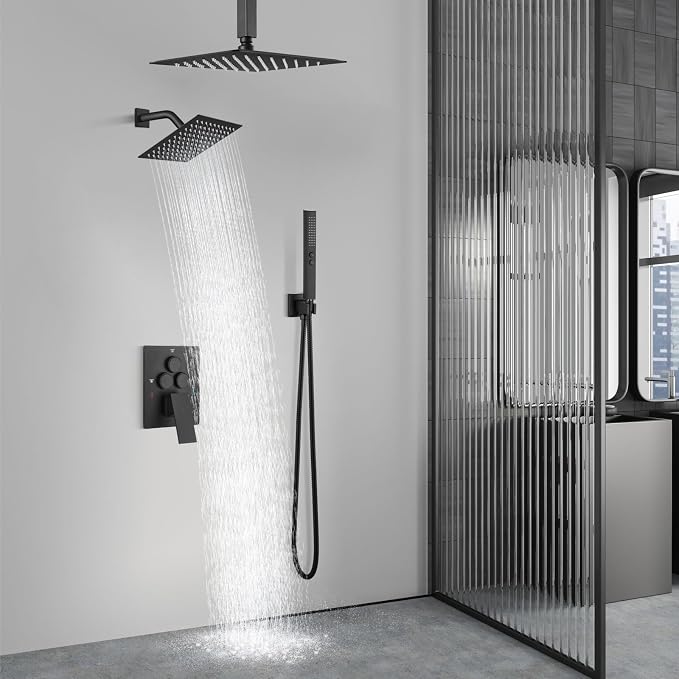 Aolemi Shower Faucet Set Ceiling Mount Shower System Rough-in Valve and Shower - Image 8