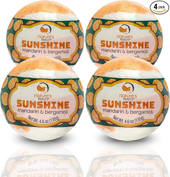 Nature's Beauty Sunshine Mandarin & Bergamot Bath Bomb Multi-Pack by NaturesBeauty