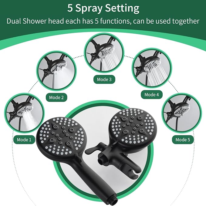 2 Handles Tub Shower Faucet Set Shower System - Image 4