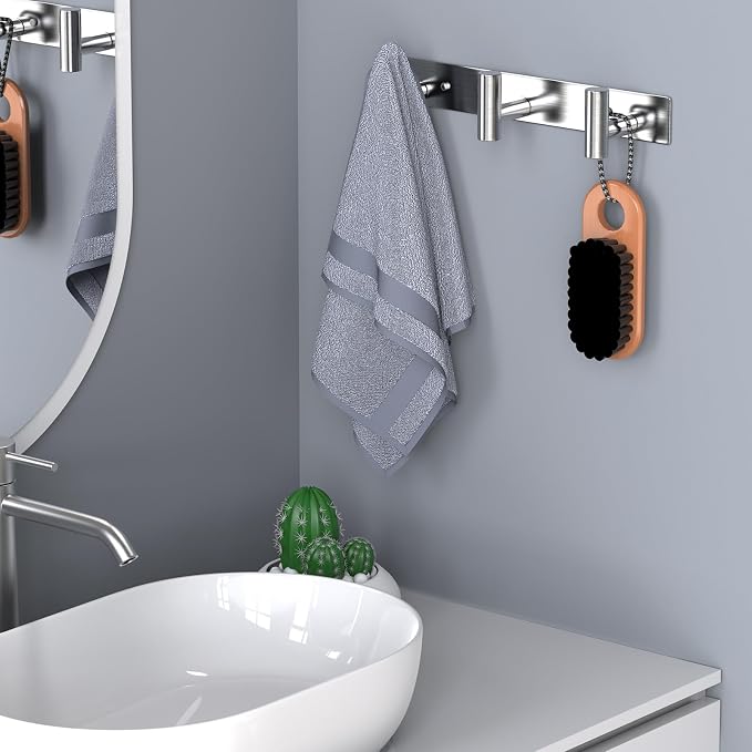 HUFEEOH Coat Hooks Wall Mount, Stainless Steel 3 Hooks Wall Hooks T Shaped Coat - Image 7