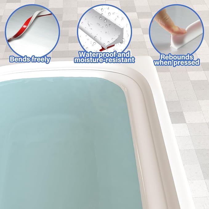 118 Inch Shower Splash Guard for Bathtub Waterproof Self-Adhesive Shower Corner - Image 5